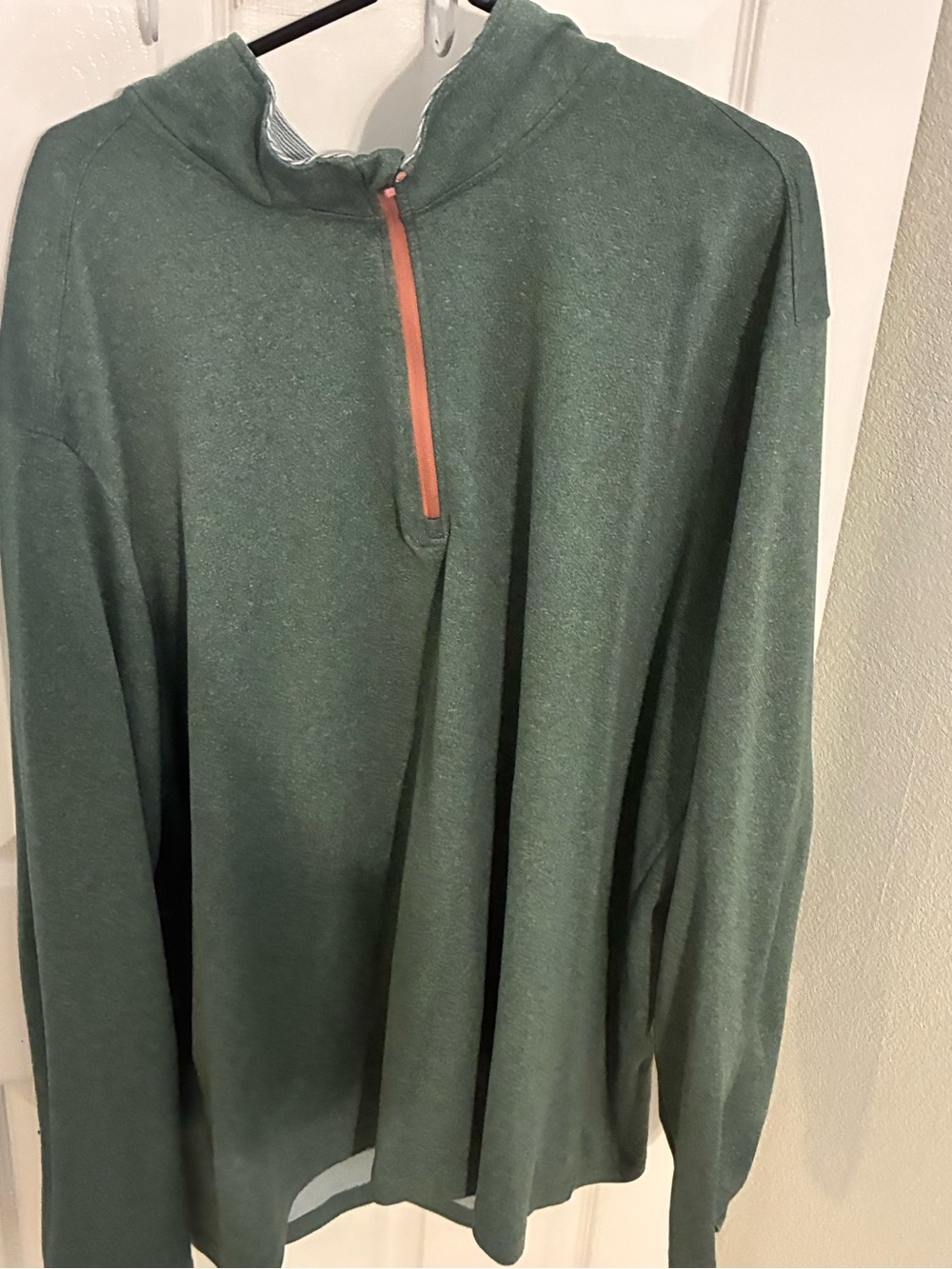Men's Forest Green Half-Zip Pullover Sweater
